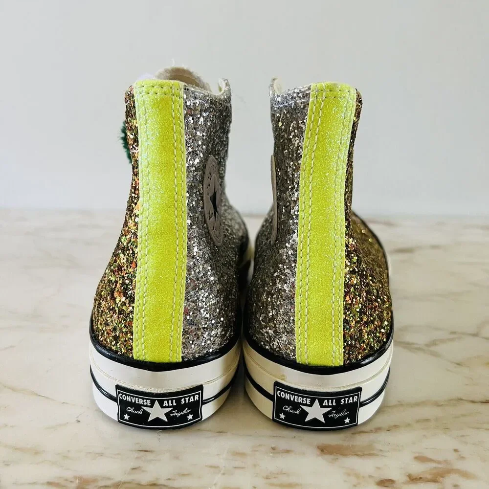 CONVERSE x JW ANDERSON Gold Silver Glitter Chuck 70 High Top - US 10.5 M/12.5 W - Picture 7 of 12